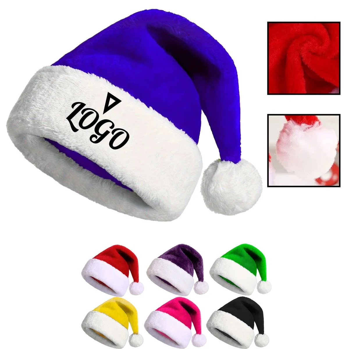 Custom Holiday Christmas Plush Party Hat MOQ 20 1