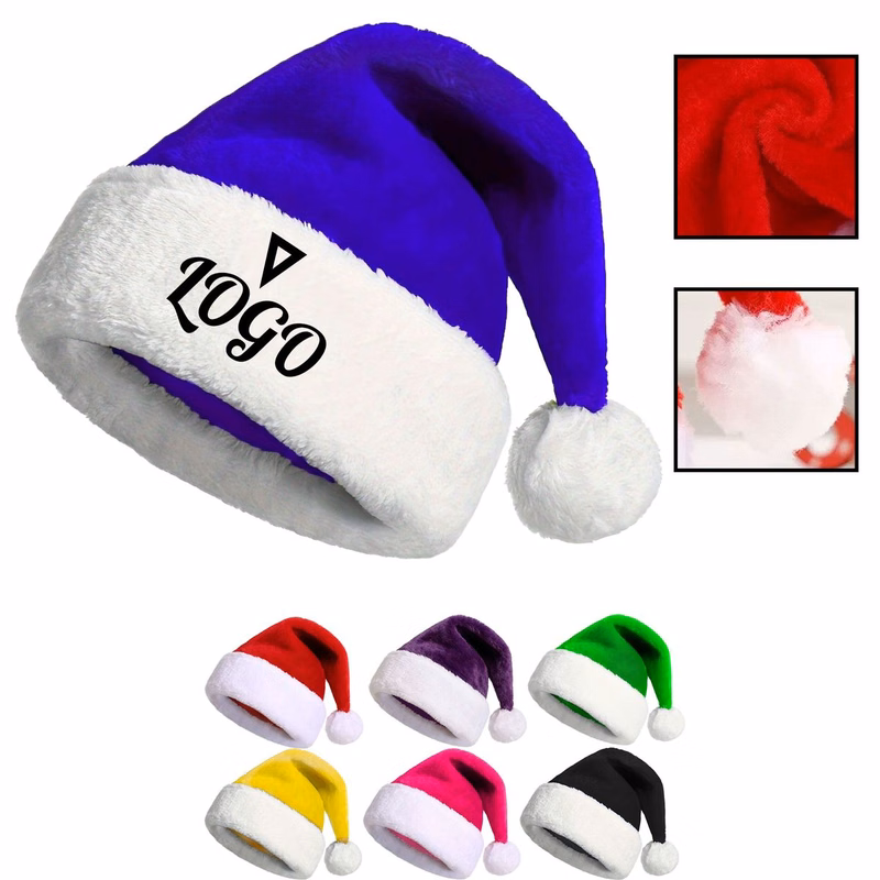 Custom Holiday Christmas Plush Party Hat MOQ 20
