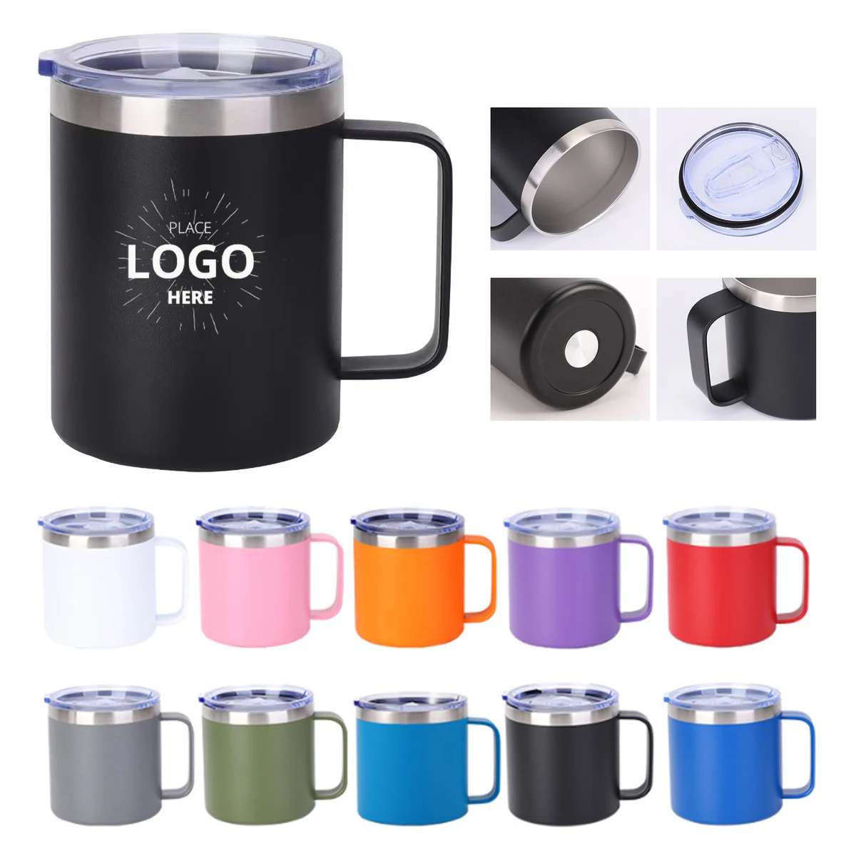 14oz Travel Coffee Mug With Handle 1