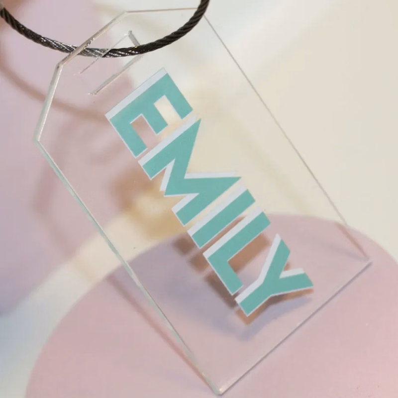 Clear Acrylic Luggage Tags