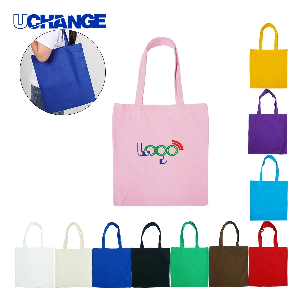 Eco-Friendly Portable Canvas Tote Bag, custom tote bag with logo imprint 1
