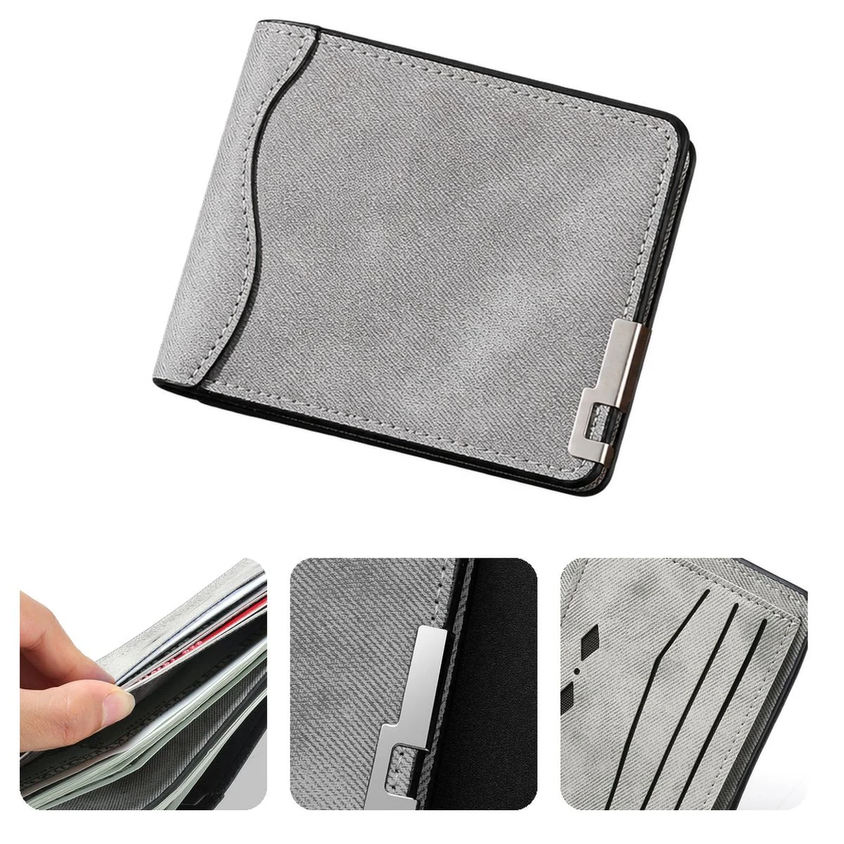 Compact PU Bifold Men's Card Wallet 1