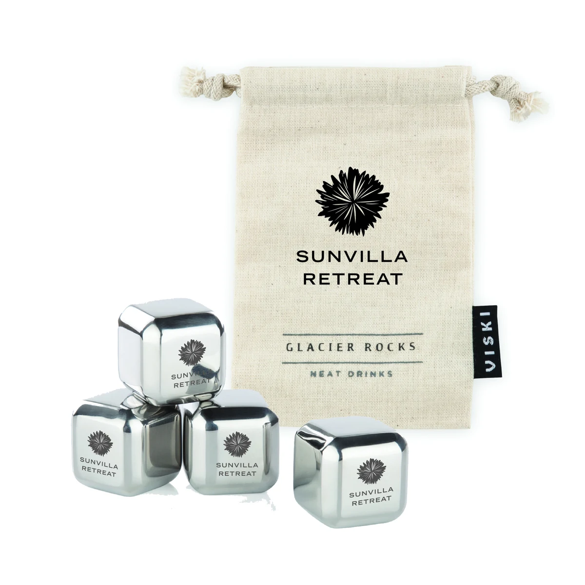 Viski® Glacier Rocks® Small Stainless Steel Cubes 1