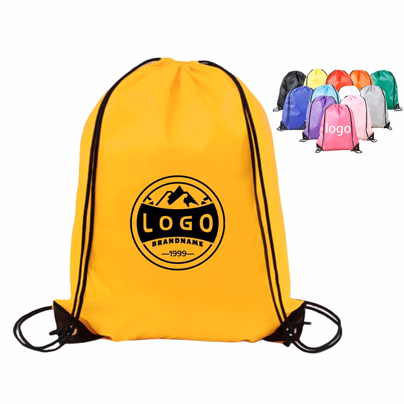 MOQ 20pcs Polyester Drawstring Backpack Bag