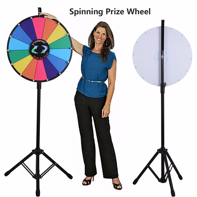 24 Inch Prize Wheel with Folding Tripod Floor Stand