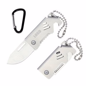 Compact Folding Metal Knife With Carabiner