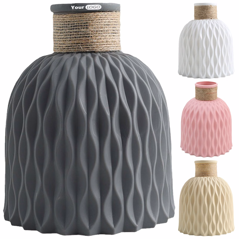 Plastic Home Water Ripple Flower Vase
