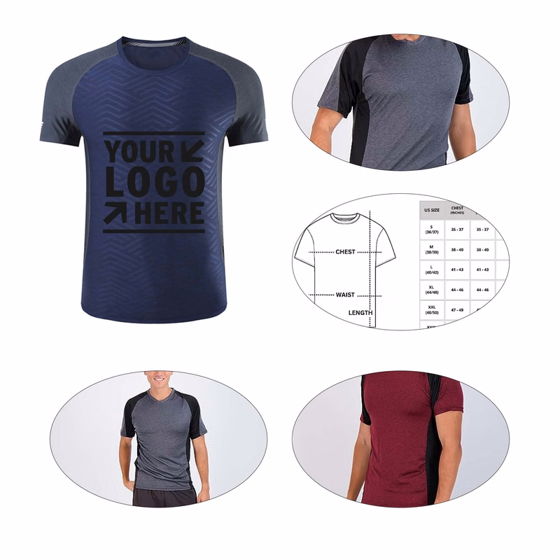 Men's Moisture Wicking Active Athletic Performance Crew Quick Drying T-Shirt