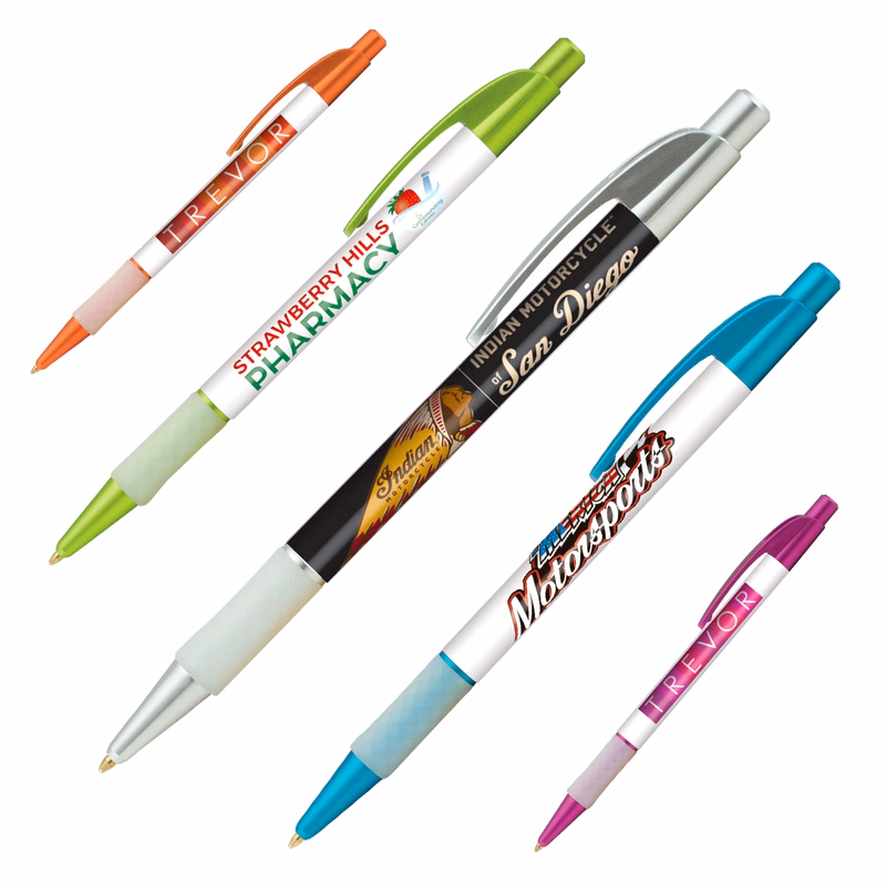 Top Flight Slim Frost Plastic Pen (Full Color Imprint)