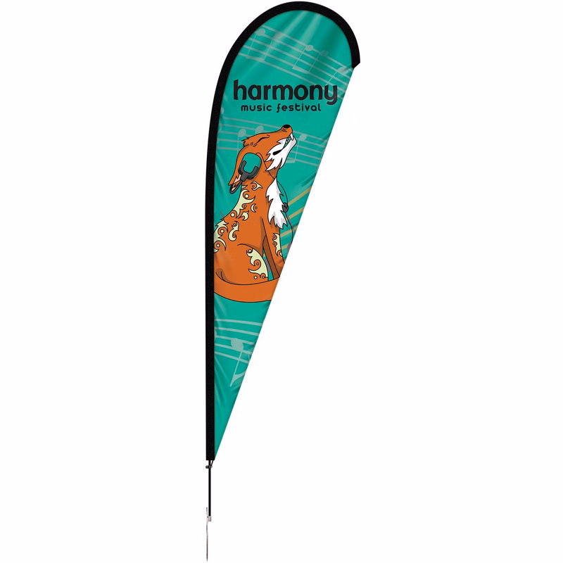 10' Single Reverse Portable Teardrop Banner w/ Hardware Set
