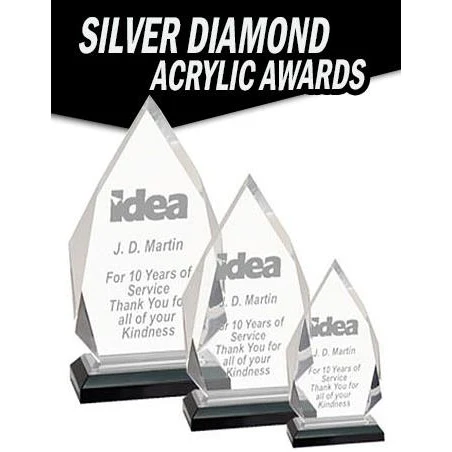 Acrylic: Diamond 7", Silver/Black base 1