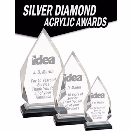 Acrylic: Diamond 7", Silver/Black base