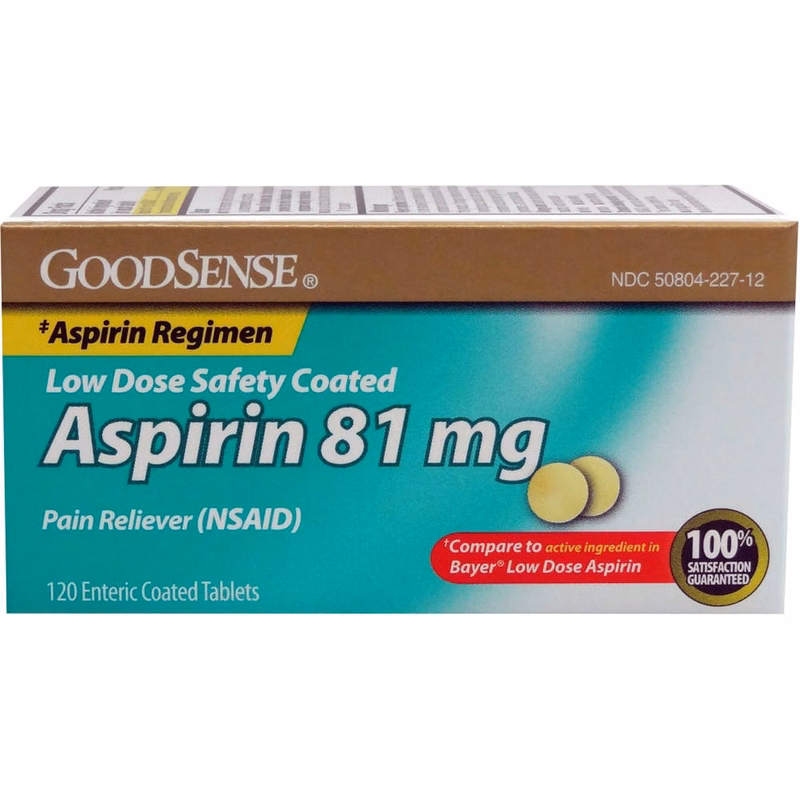 Aspirin Enteric Coated Tablets - 81 mg 120 Pack