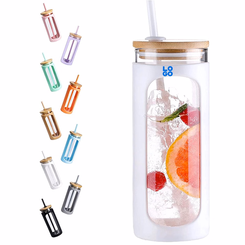 20 oz Glass Water Tumble with Straw and Lid