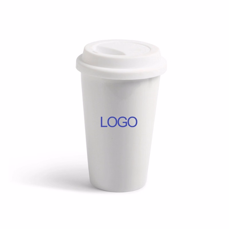 12 oz double layer ceramic coffee cup