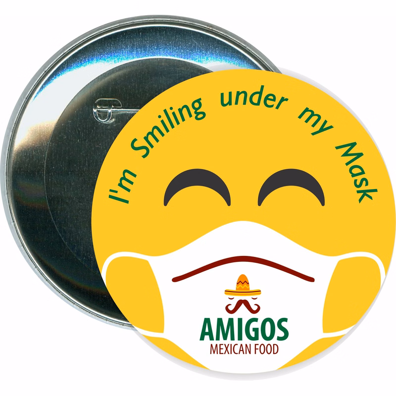 Smiling Under My Mask, COVID-19, Coronavirus Button