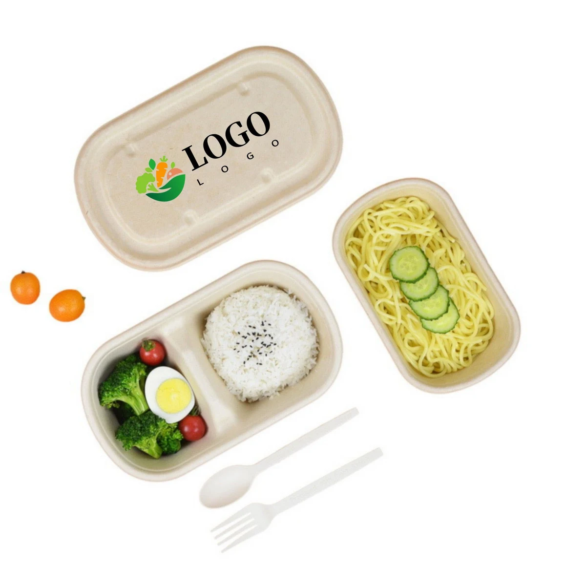 Bagasse Disposable Lunch Box Sugarcane Fiber Food Containers 1