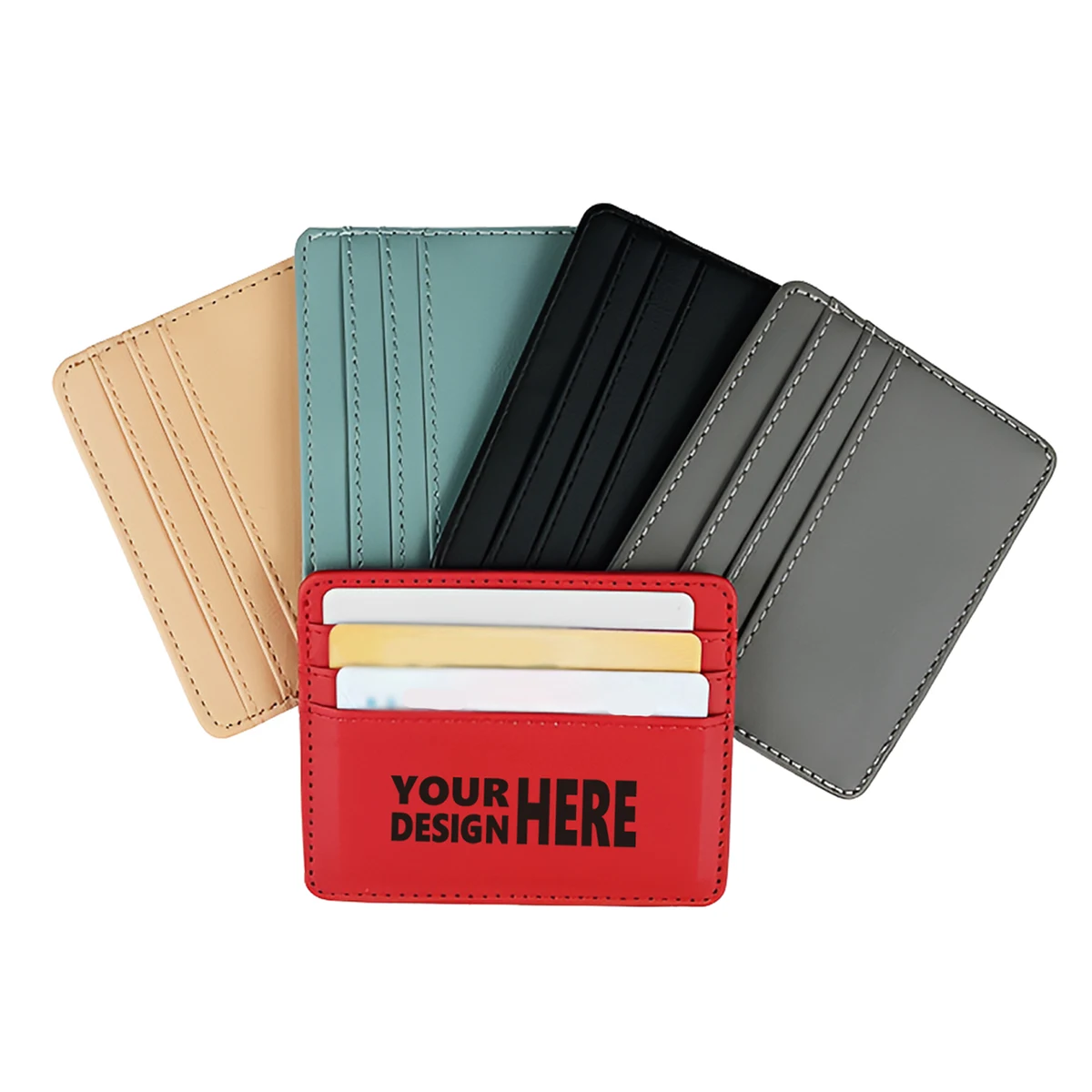 MOQ50 Custom PU Leather Card Holder for Business and Credit Cards 1