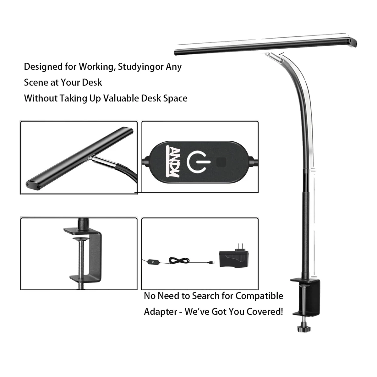 Flexible USB LED Clip-On Desk Lamp 1