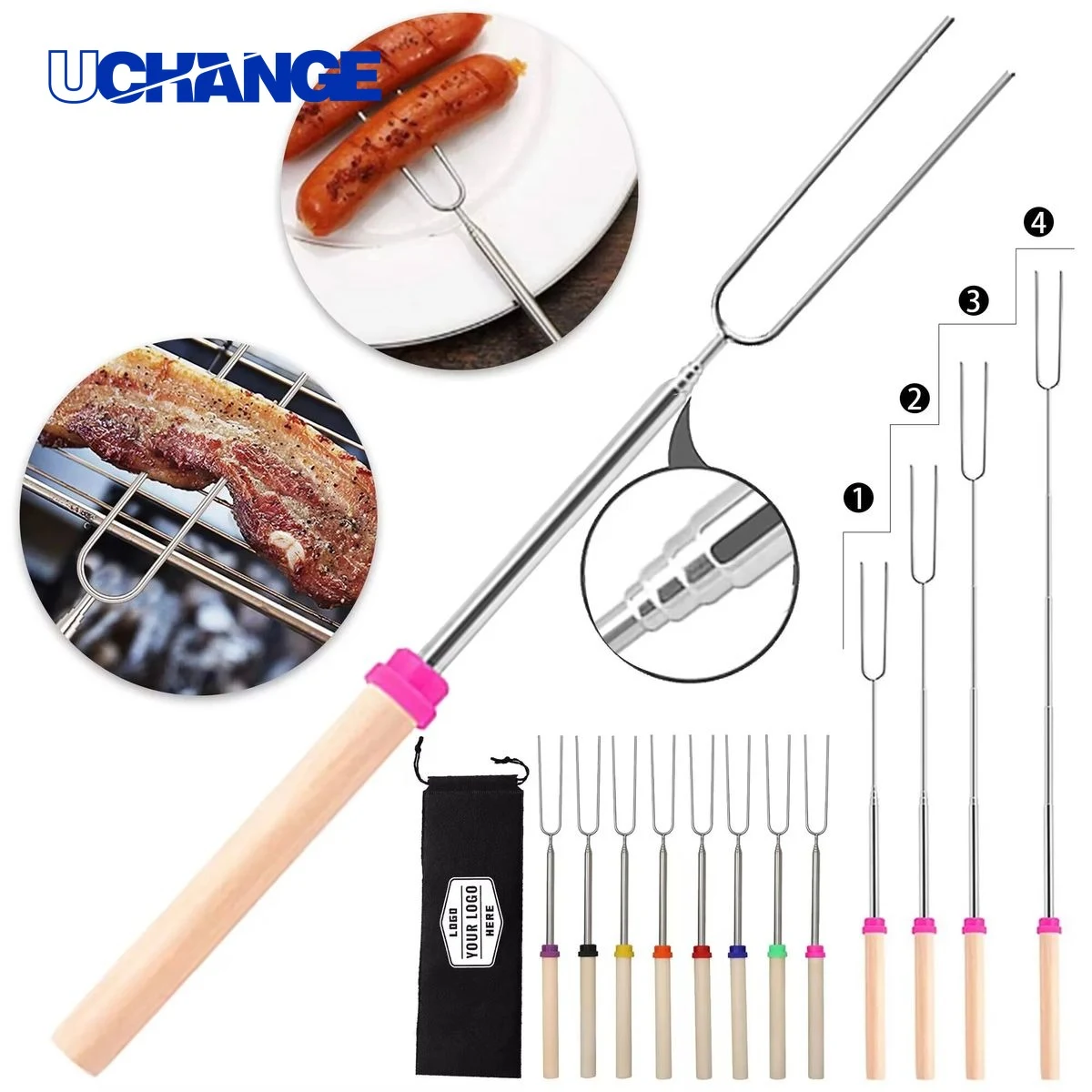 8pcs Marshmallow Roasting Stick Set for Campfires 1