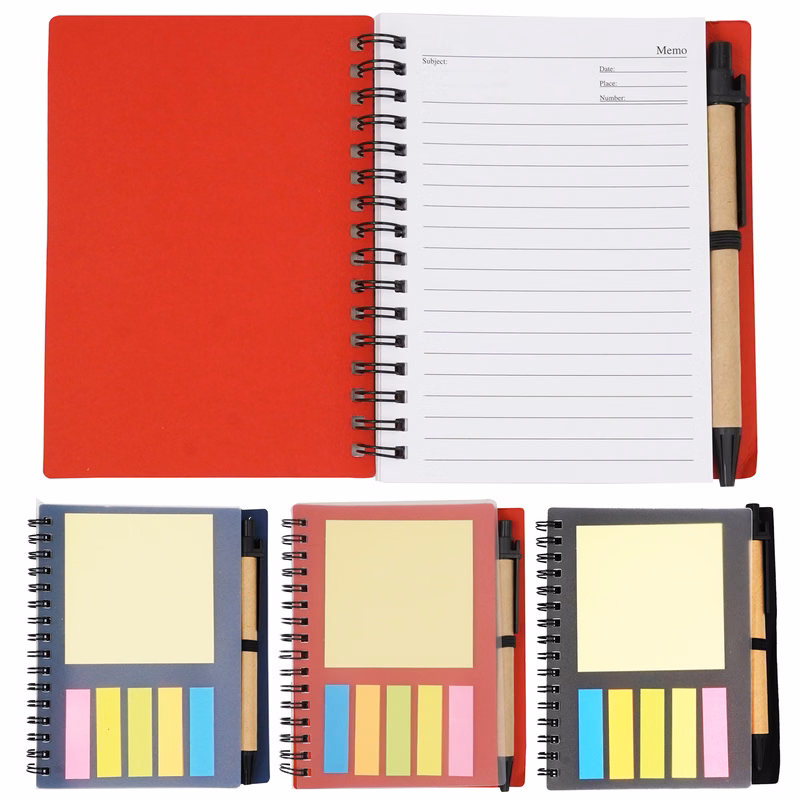 Paper Notebook With Sticky Notes