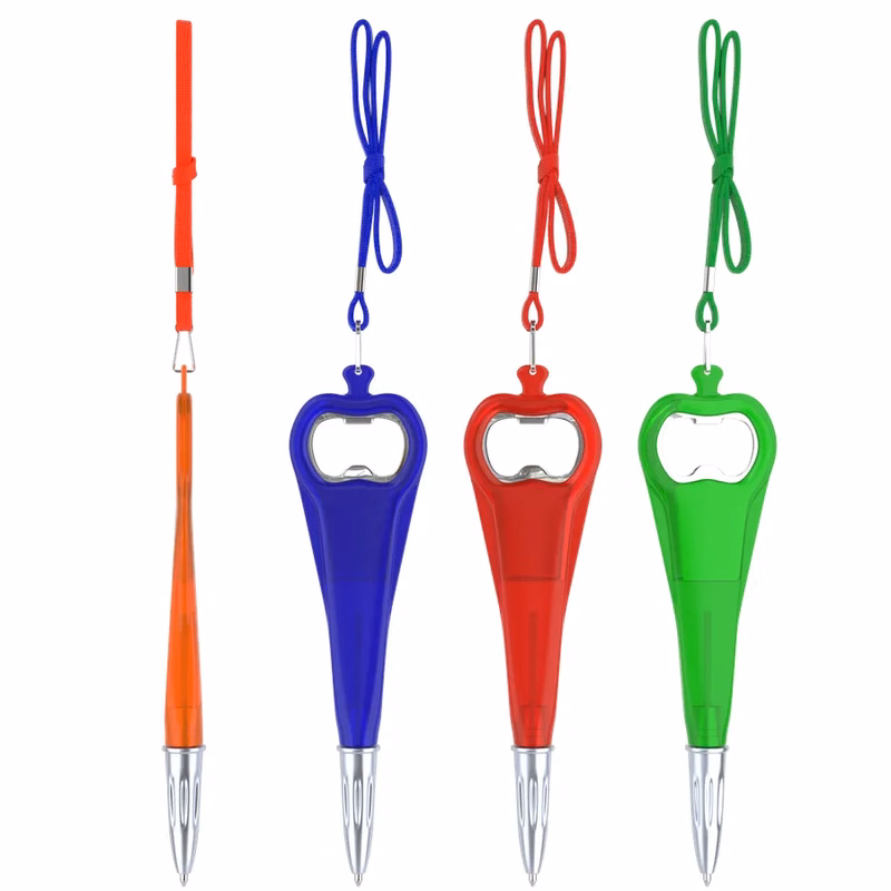 Ballpoint Pen With Opener & Lanyard