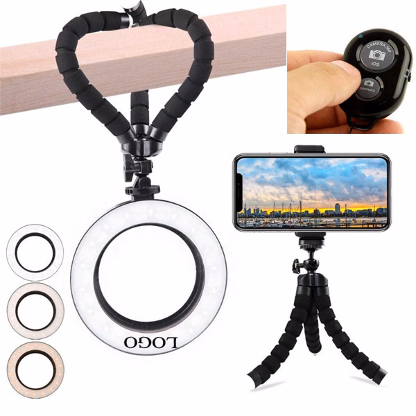 8" Selfie Ring Light + Tripod + Bluetooth Remote Shutter