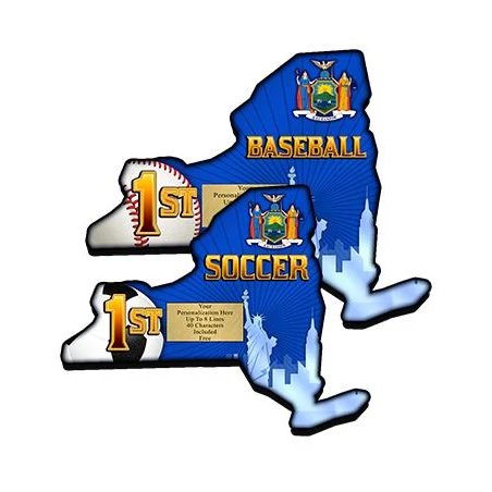 Plaque: New York State Shape 8", MDF 3/8" thick Wo 1
