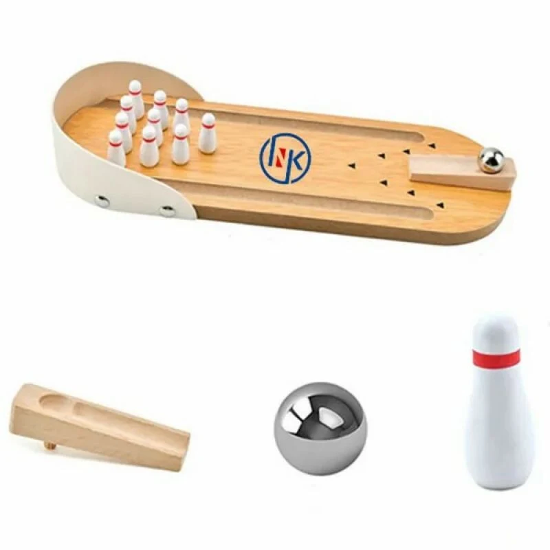 Wooden Bowling Set Desk Tabletop Games 1
