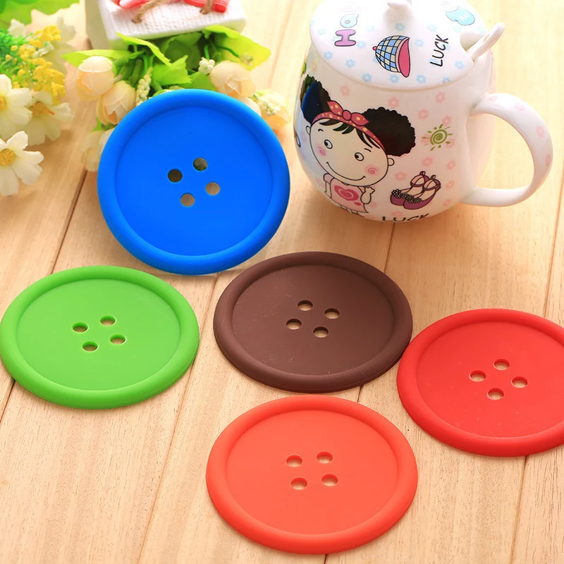Silicone Button Shaped Coaster 1