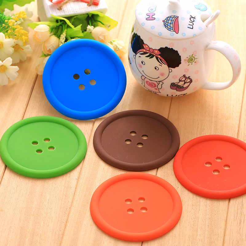 Silicone Button Shaped Coaster