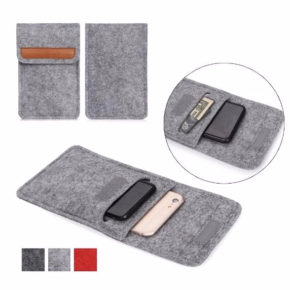 6 inch Multi-functional Felt Phone Pouch