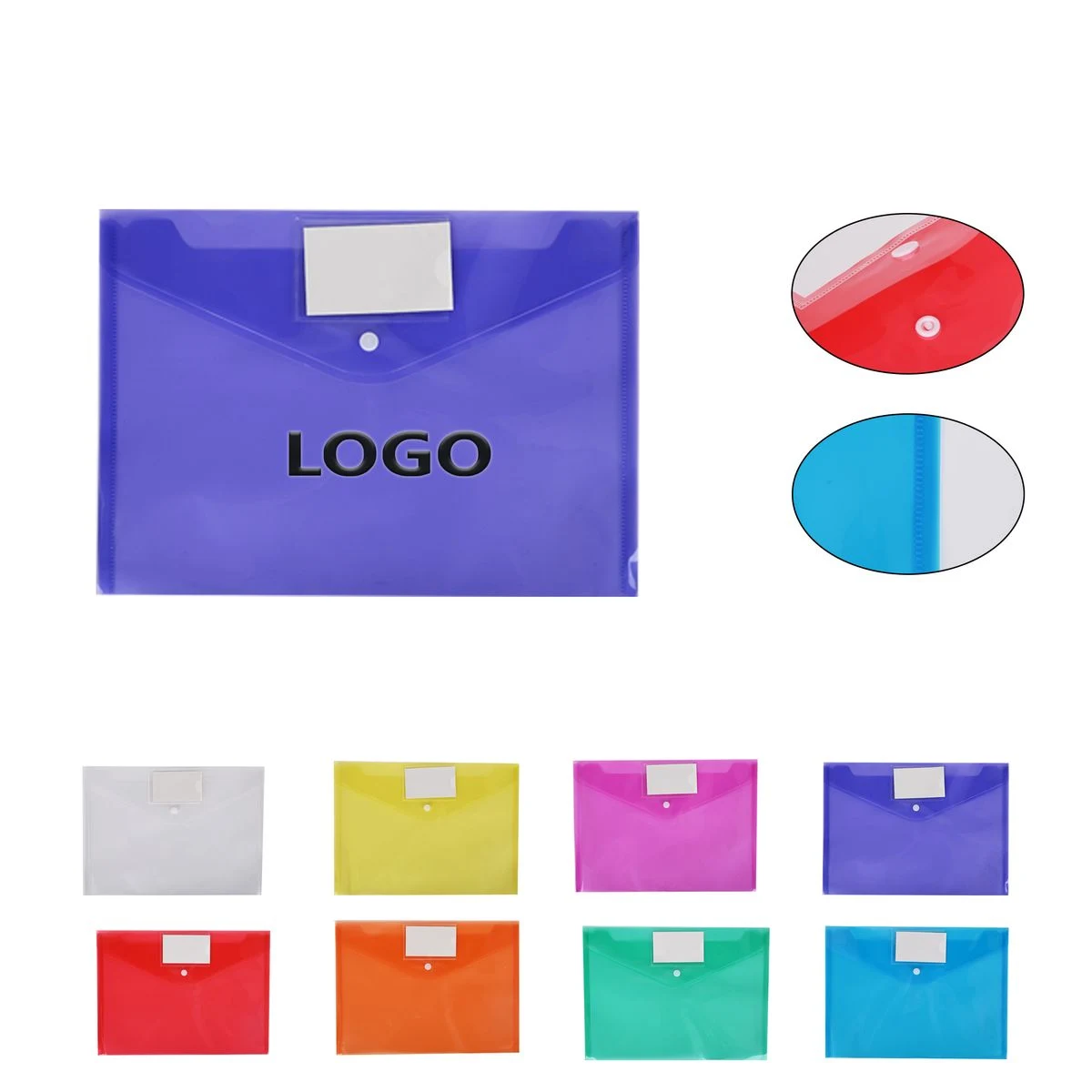 A4 Clear Snap Button Document Bag 1