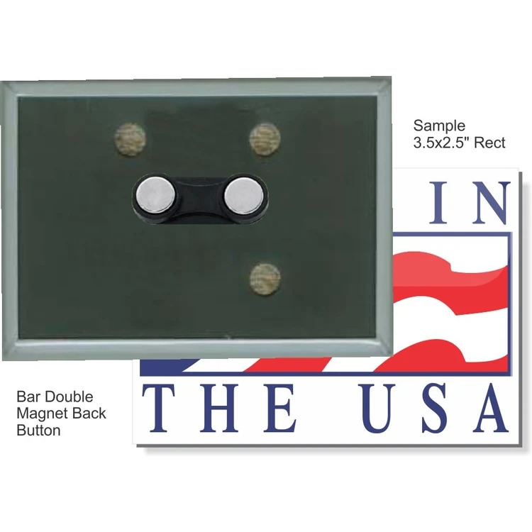Bar Double Magnet 3 1/2 X 2 1/2 Inch Rect. Button 1