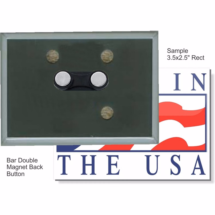 Bar Double Magnet 3 1/2 X 2 1/2 Inch Rect. Button