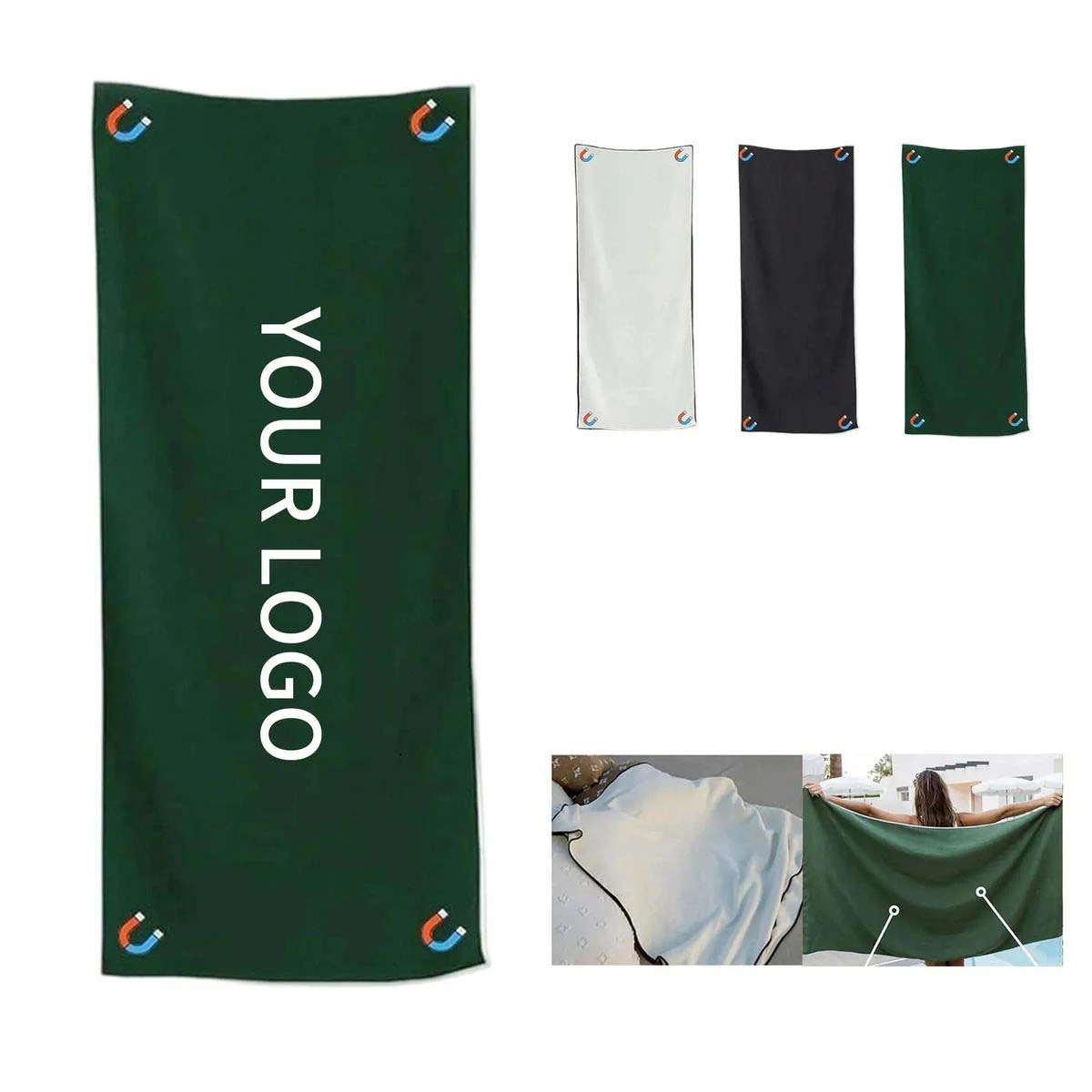 Portable Magnetic Bath Towel for Travel 1
