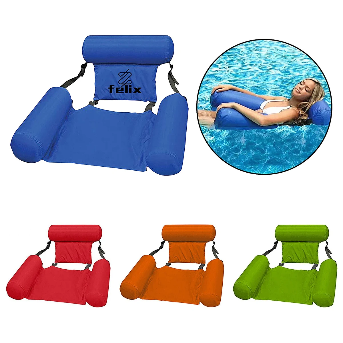 Inflatable Swimming Hammock Float Foldable Seat Lounger Recliner 1