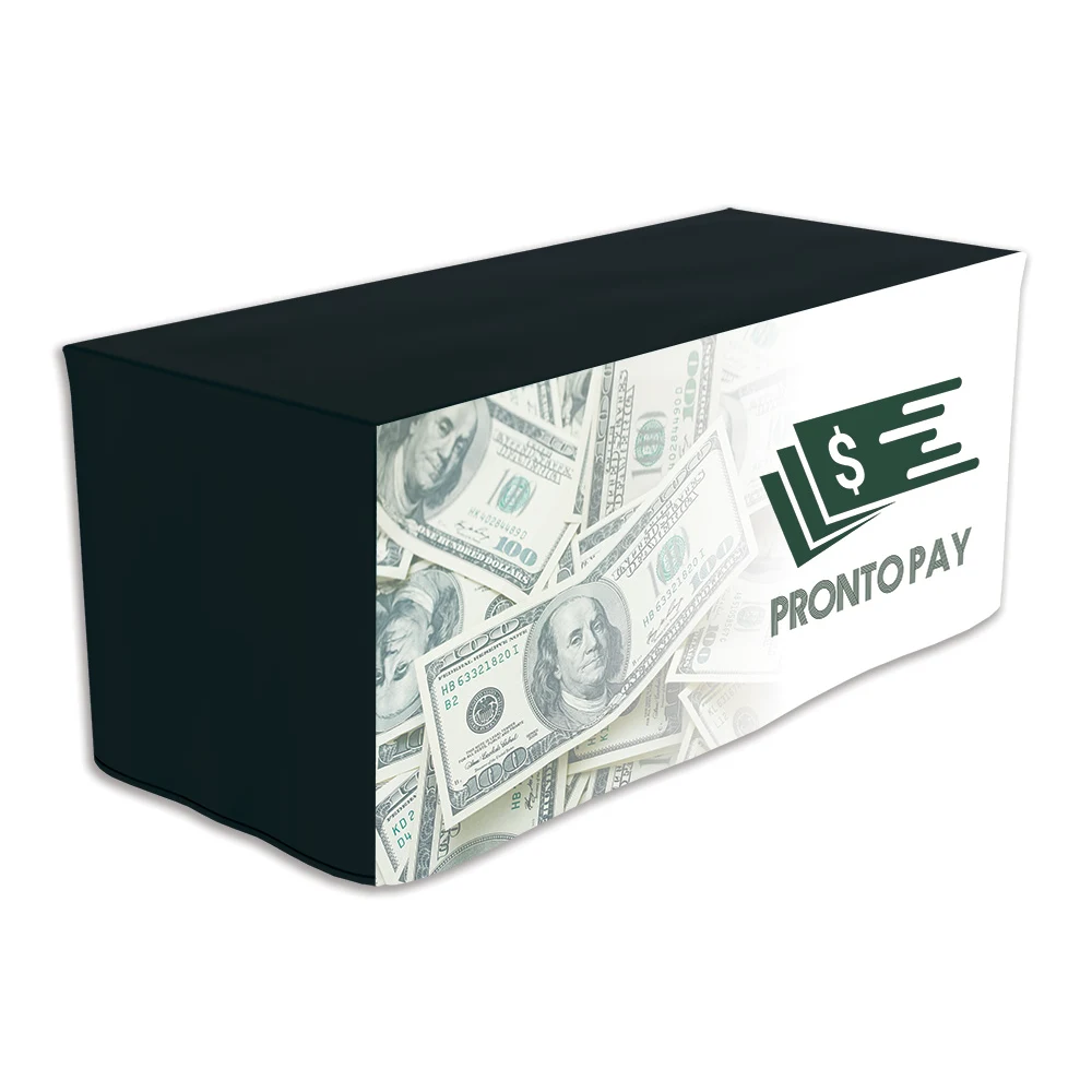 6' Fitted, 4 Sided Dye Sublimation Front Panel Imprint Table Cover 1