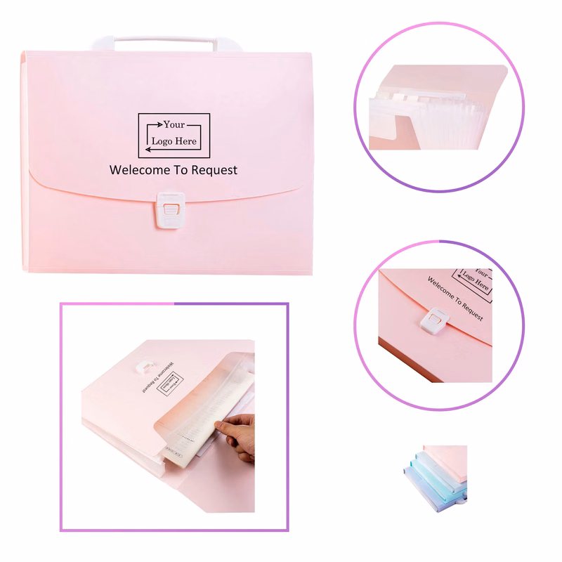 Silkscreen Plastic Expanding File Folder With Handle