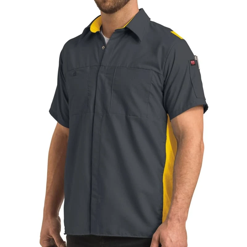 Red Kap Men's Tall Performance Plus Short Sleeve Shirt With Oilblok Technology - SY42T 1