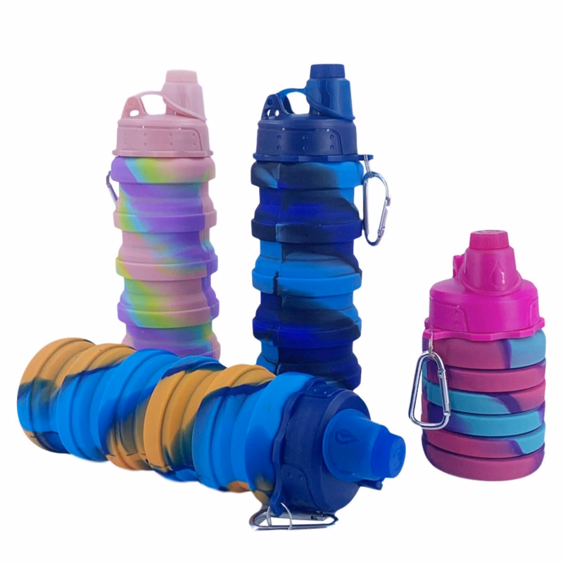 17OZReusable Silicone Collapsible Sport Water Bottle