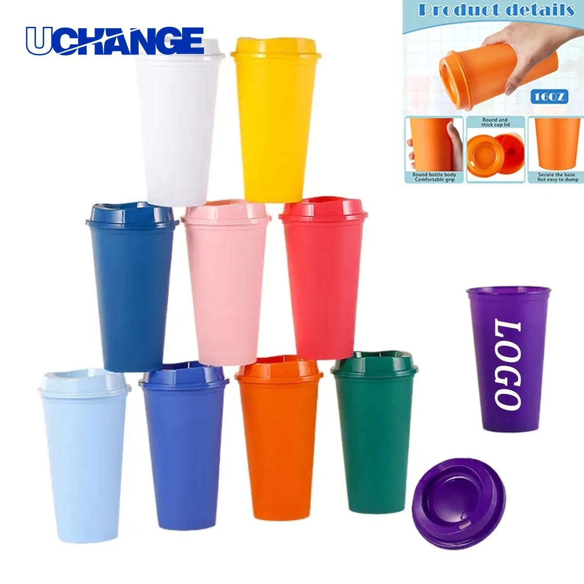 16oz Reusable Beverage Mug with Lid for Office Coffee Breaks & Daily Commutes 1