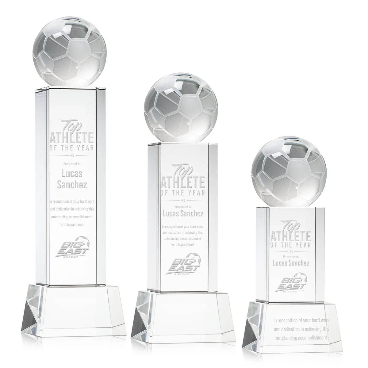 Soccer Ball Award on Belcroft Base - Clear 1