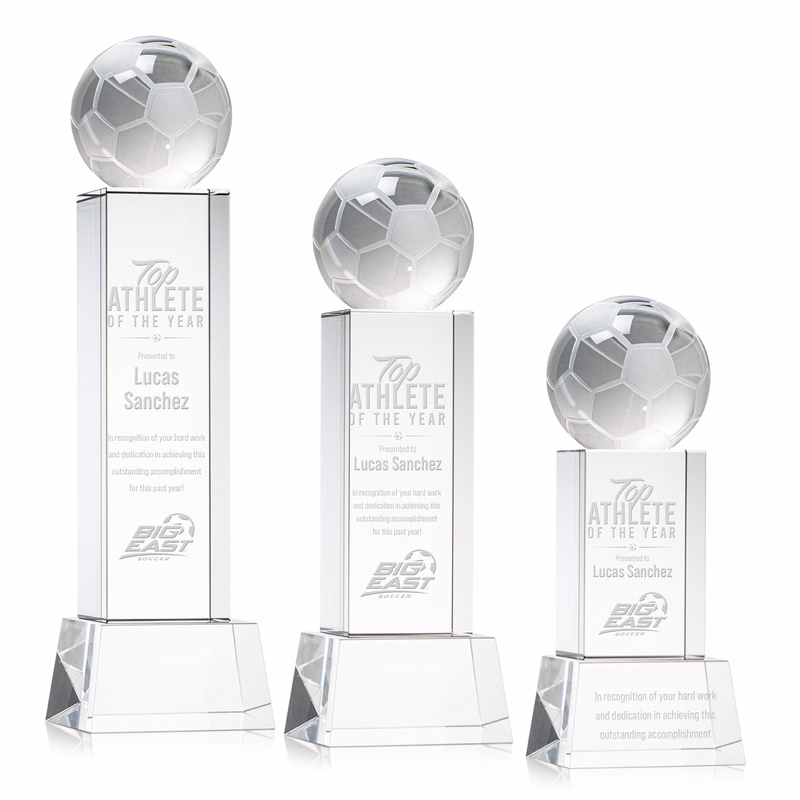 Soccer Ball Award on Belcroft Base - Clear