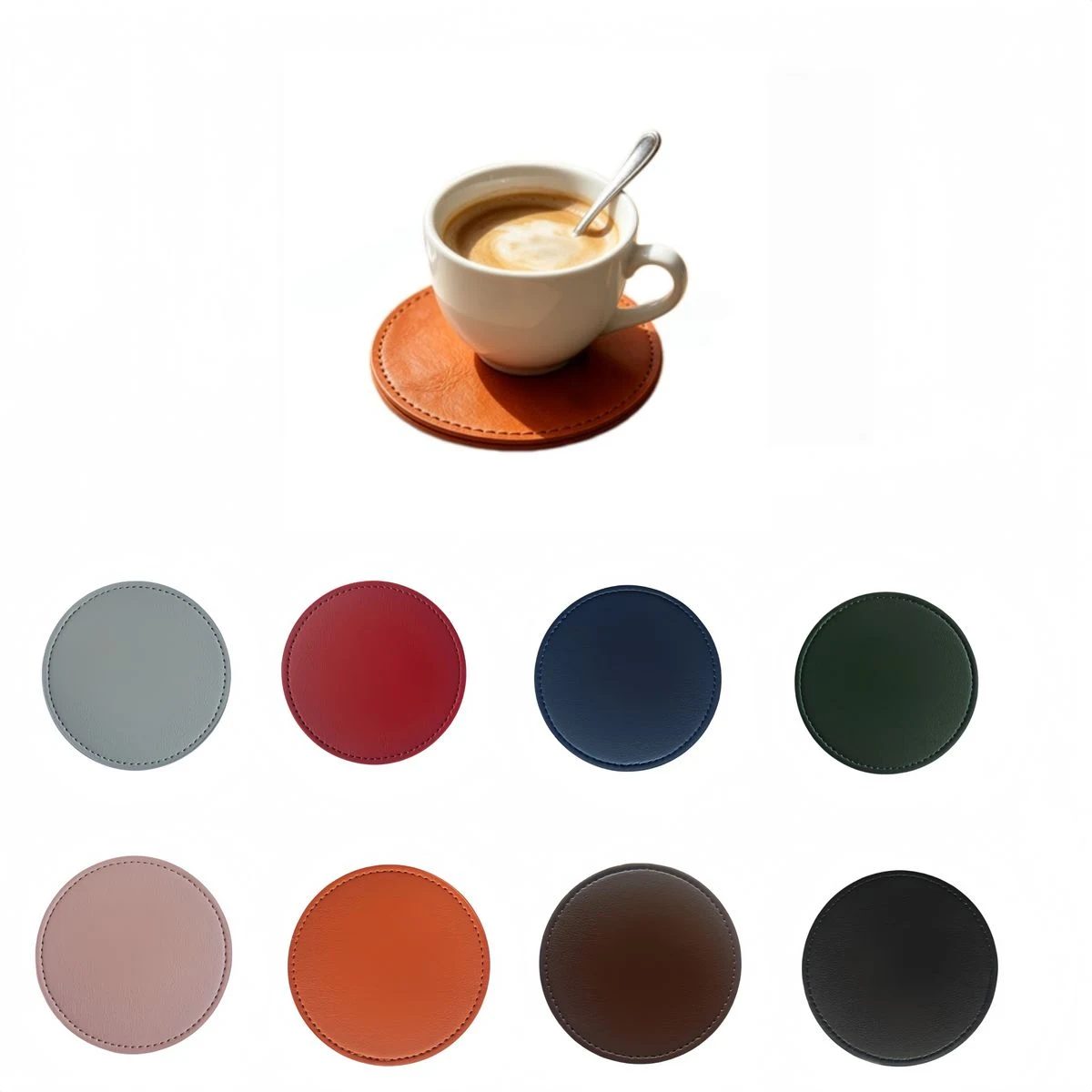 Round PU Leather Coaster 1