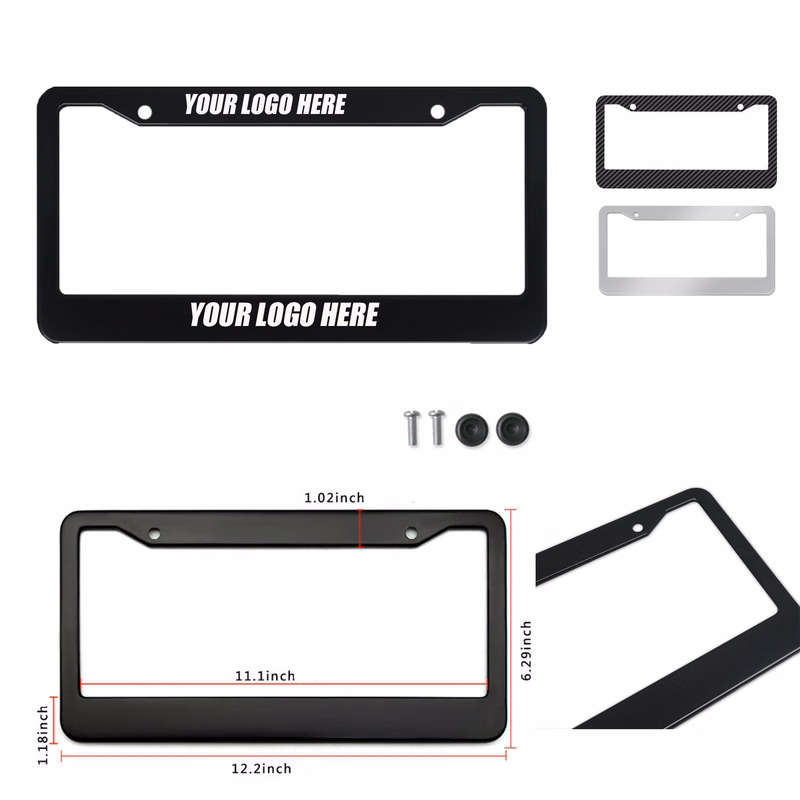 Aluminum Alloy License Plate Frame with Screw Caps