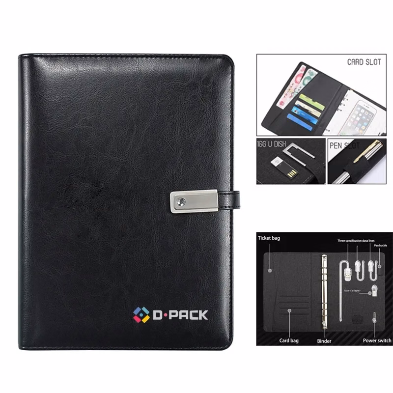 A5 Notebook With 8000 mAh Power Bank & 16GB USB Flash Drive