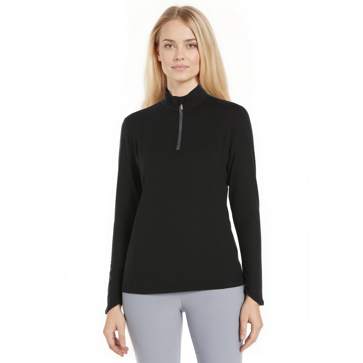 Solid Knit Long Sleeve 1/4 Zip Golf Shirt 1