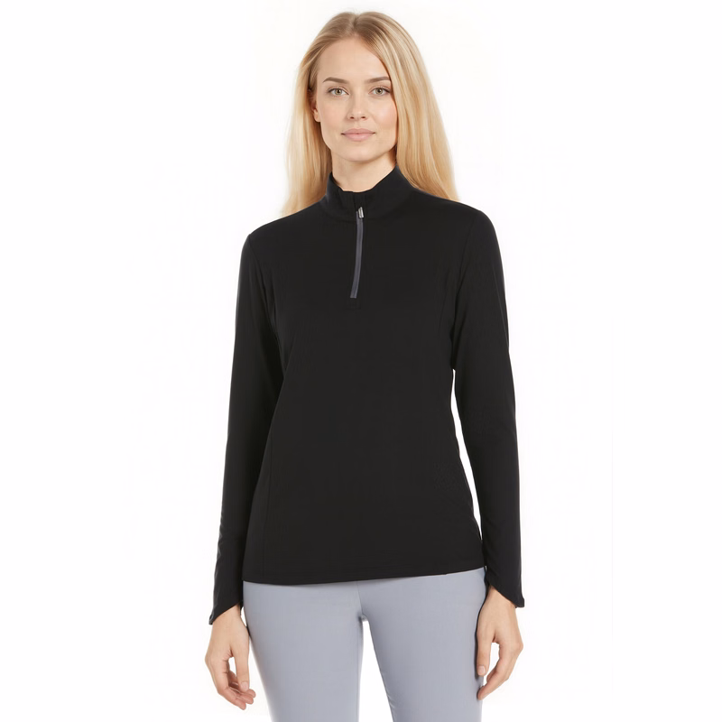 Solid Knit Long Sleeve 1/4 Zip Golf Shirt