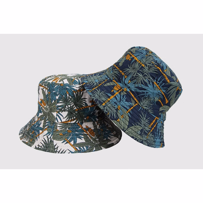 Packable Reversible Printed Fisherman Bucket Sun Hat